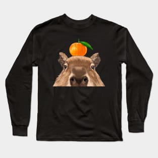 Peeking Capybara Long Sleeve T-Shirt